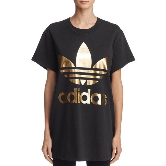 ⚡️NWOT Adidas Originals Gold Trefoil Oversided Tee - Picture 3 of 9
